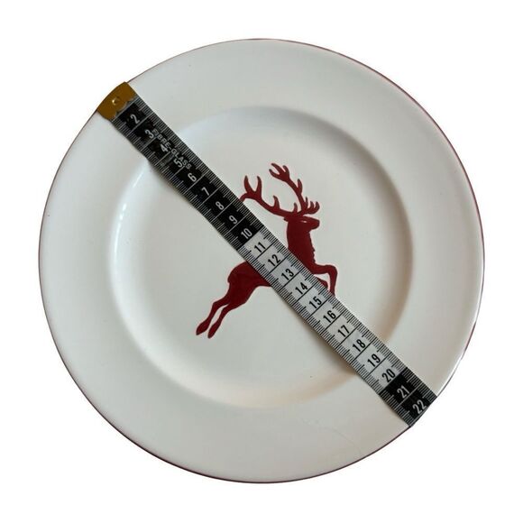 Bordeaux Wine Red Deer Gourmet Breakfast Plate 8 5/8” Gmundner Keramik Rare NWT - Picture 8 of 10